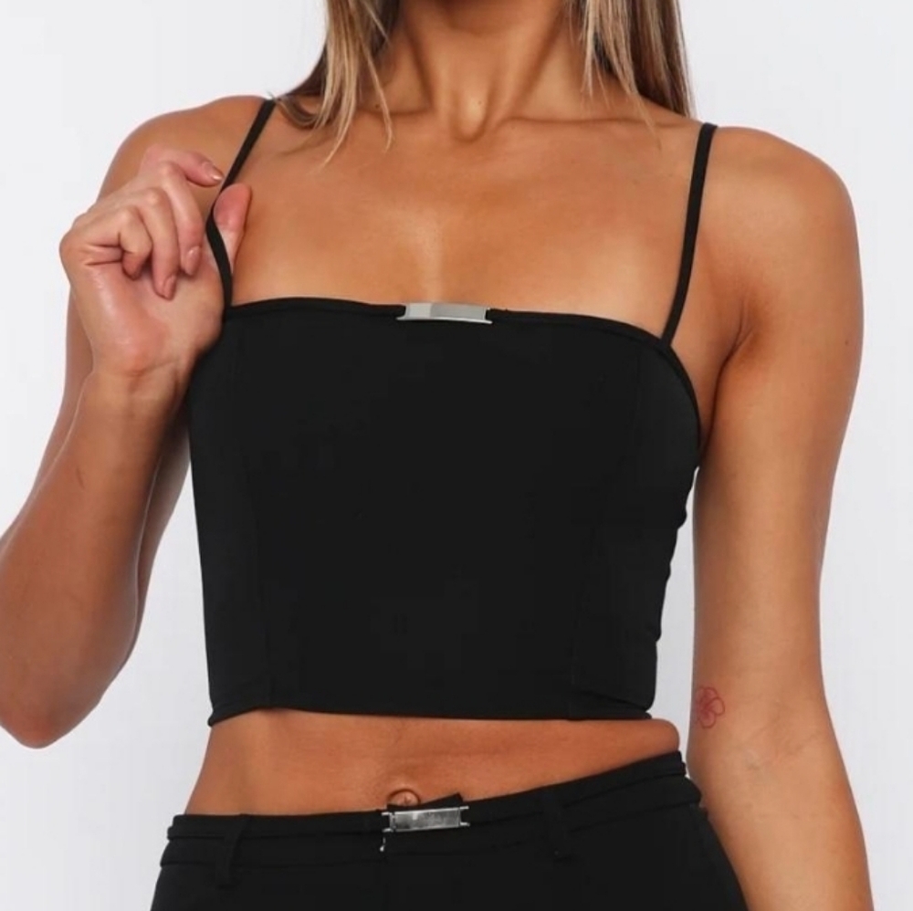 White Fox Boutique Make Me Wander Crop Top Bustier NWT
